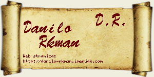 Danilo Rkman vizit kartica